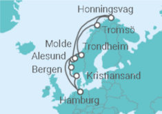 Reiseroute der Kreuzfahrt  Norwegen - MSC Cruises