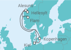Reiseroute der Kreuzfahrt  Norwegen, Deutschland - MSC Cruises