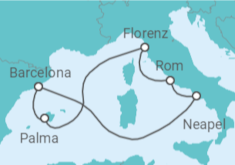 Reiseroute der Kreuzfahrt  Sommerlaune am Mittelmeer - Royal Caribbean