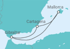 Reiseroute der Kreuzfahrt  5 Nächte - Rock n Sail 2026 mit Peter Maffay und Band - ab/bis Palma - Mein Schiff