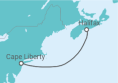 Reiseroute der Kreuzfahrt  Kanada - Royal Caribbean