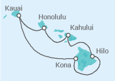 Reiseroute der Kreuzfahrt  Hawaii - NCL Norwegian Cruise Line