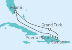 Reiseroute der Kreuzfahrt  Bahamas, Dominikanische Republik - Virgin Voyages