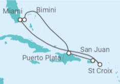 Reiseroute der Kreuzfahrt  Puerto Rico - Virgin Voyages