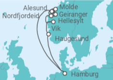 Reiseroute der Kreuzfahrt  Norwegen Alles Inklusive - Costa Kreuzfahrten