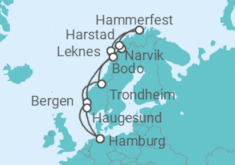 Reiseroute der Kreuzfahrt  Herbst am Nordkap Alles Inklusive - Costa Kreuzfahrten