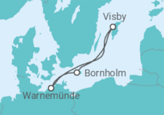 Reiseroute der Kreuzfahrt  4 Nächte - Kurzreise Skandinavische Inseln - ab/bis Warnemünde - Mein Schiff