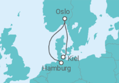Reiseroute der Kreuzfahrt  4 Tage - Kurzreise Oslo - ab Hamburg /bis Kiel - Mein Schiff