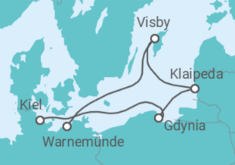 Reiseroute der Kreuzfahrt  6 Nächte - Kleine Juwelen der Ostsee - ab Warnemünde/Kiel - mit Flug - Mein Schiff