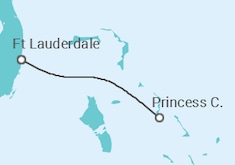 Reiseroute der Kreuzfahrt  Eastern Caribbean Getaway with Bahamas - Princess Cruises