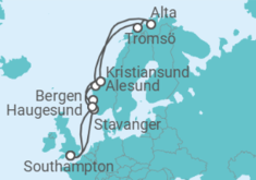 Reiseroute der Kreuzfahrt  Norwegen - NCL Norwegian Cruise Line