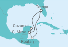 Reiseroute der Kreuzfahrt  Mexiko, Honduras - Royal Caribbean