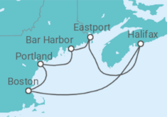 Reiseroute der Kreuzfahrt  Neuengland & Kanada Kreuzfahrt ab Boston - NCL Norwegian Cruise Line