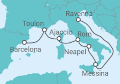 Reiseroute der Kreuzfahrt  Frankreich, Italien - Royal Caribbean