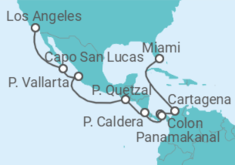 Reiseroute der Kreuzfahrt  Kolumbien, Panama, Costa Rica, Mexiko - NCL Norwegian Cruise Line