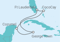 Reiseroute der Kreuzfahrt  Kaimaninseln, Mexiko - Celebrity Cruises