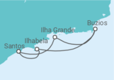Reiseroute der Kreuzfahrt  Brasilien - MSC Cruises