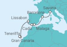 Reiseroute der Kreuzfahrt  Kanaren Alles Inklusive - Costa Kreuzfahrten