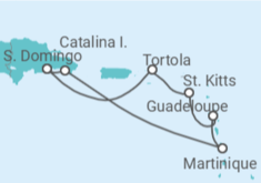 Reiseroute der Kreuzfahrt  Martinique, Guadeloupe, St. Kitts Und Nevis, Britische Jungferninseln - Costa Kreuzfahrten