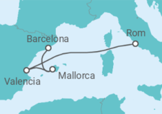 Reiseroute der Kreuzfahrt  A Journey of Living Culture & Southern European Style - Explora Journeys