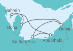 Reiseroute der Kreuzfahrt  Vereinigte Arabische Emirate, Katar Alles Inklusive - MSC Cruises