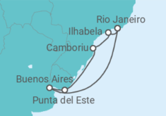 Reiseroute der Kreuzfahrt  Brasilien, Uruguay - MSC Cruises
