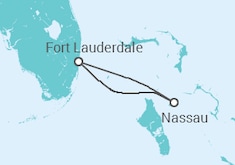 Reiseroute der Kreuzfahrt  USA - Disney Cruise Line