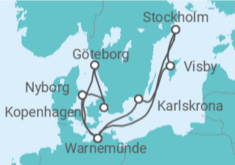 Reiseroute der Kreuzfahrt  Städte der Ostsee ab Warnemünde 2 - AIDA