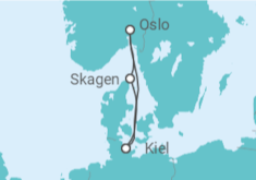Reiseroute der Kreuzfahrt  Norwegen - AIDA