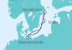 Reiseroute der Kreuzfahrt  Kurzreise nach Stockholm & Gotland ab Warnemünde - AIDA