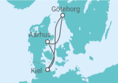 Reiseroute der Kreuzfahrt  Minikreuzfahrt nach Dänemark & Schweden ab Kiel - AIDA