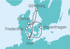 Reiseroute der Kreuzfahrt  Dänemark ab Kiel - AIDA