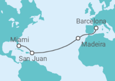 Reiseroute der Kreuzfahrt  Portugal, Puerto Rico - MSC Cruises