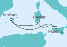 Reiseroute der Kreuzfahrt  5 Nächte - Rainbow Cruise: The next chapter - ab/bis Palma - Mein Schiff