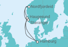 Reiseroute der Kreuzfahrt  30 Jahre AIDA mit No Angels - AIDA