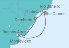 Reiseroute der Kreuzfahrt  Uruguay, Brasilien - Costa Kreuzfahrten