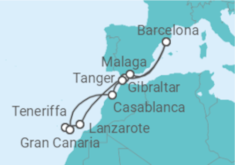 Reiseroute der Kreuzfahrt  Kanaren - mit Flug - Celebrity Cruises