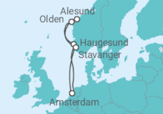 Reiseroute der Kreuzfahrt  Norwegen - mit Flug - Celebrity Cruises