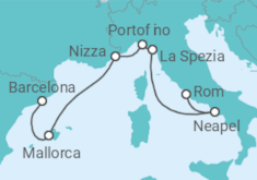 Reiseroute der Kreuzfahrt  Italien, Frankreich, Spanien - mit Flug - Celebrity Cruises
