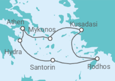 Reiseroute der Kreuzfahrt  Griechenland, Türkei - mit Flug - Celebrity Cruises
