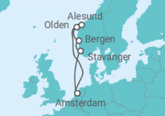 Reiseroute der Kreuzfahrt  Norwegen - mit Flug - Celebrity Cruises