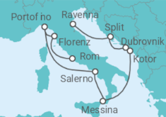 Reiseroute der Kreuzfahrt  Kroatien, Montenegro, Italien Alles Inklusive - Celebrity Cruises