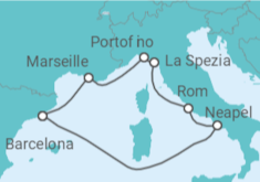Reiseroute der Kreuzfahrt  Frankreich, Italien Alles Inklusive - Celebrity Cruises