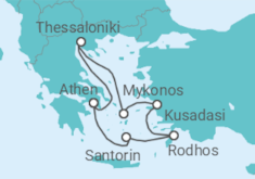 Reiseroute der Kreuzfahrt  Odyssee der Sinne Alles Inklusive - Celebrity Cruises
