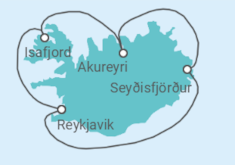 Reiseroute der Kreuzfahrt  Island Alles Inklusive - Celebrity Cruises