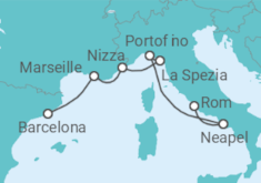 Reiseroute der Kreuzfahrt  Italien, Frankreich Alles Inklusive - Celebrity Cruises