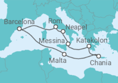 Reiseroute der Kreuzfahrt  Malta, Griechenland, Italien Alles Inklusive - Celebrity Cruises