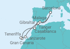 Reiseroute der Kreuzfahrt  Kanaren Alles Inklusive - Celebrity Cruises