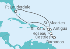 Reiseroute der Kreuzfahrt  Sint Maarten, Antigua Und Barbuda, St. Lucia, Barbados, St. Kitts Und Nevis Alles Inklusive - Celebrity Cruises