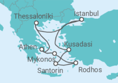 Reiseroute der Kreuzfahrt  Griechenland, Türkei Alles Inklusive - Celebrity Cruises